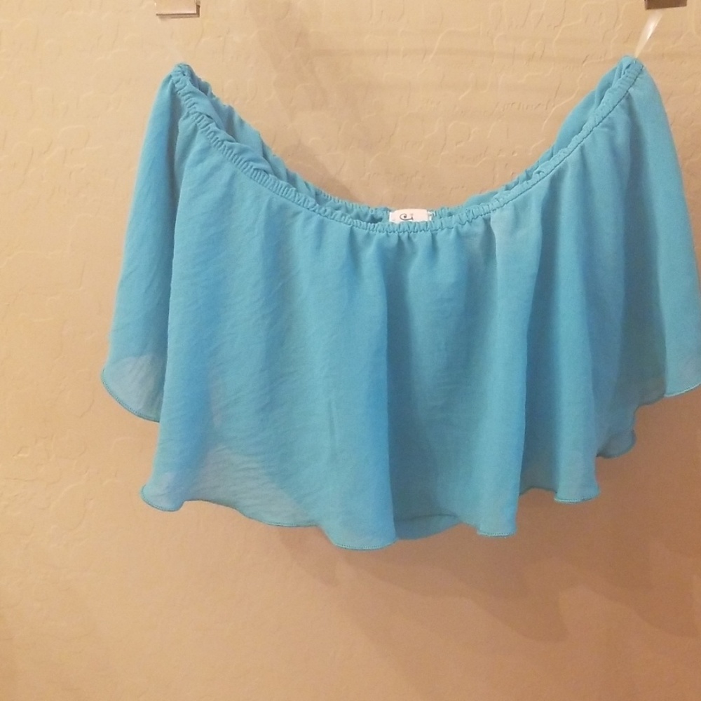Teal blue crop top